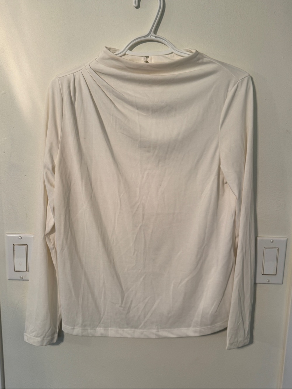 Only Cream Long-Sleeve Mock Neck Top